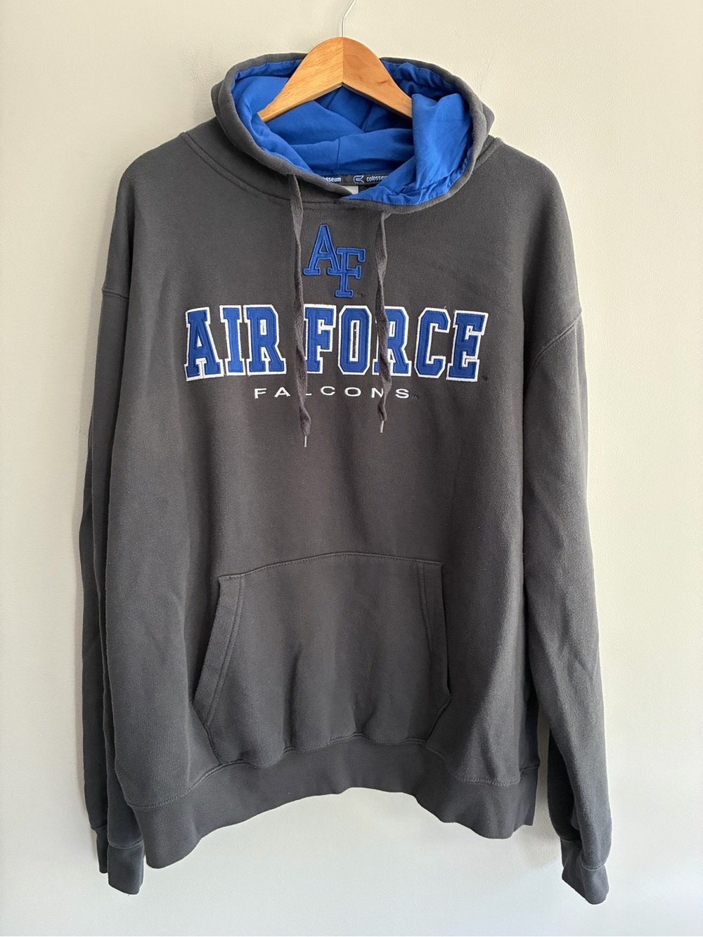Colloseum Athletics Air Force Falcons Gray & Blue Hooded Sweatshirt XXL